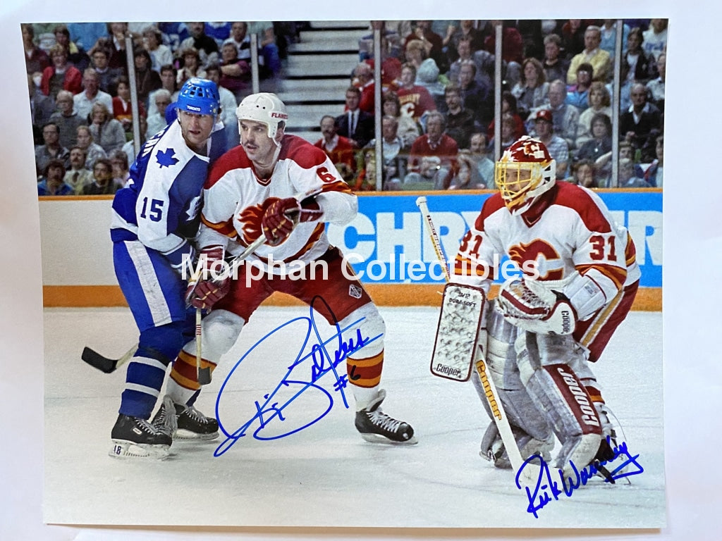 Ric Nattress / Rick Wamsley- Autographed 8X10 Photo - Calgary Flames