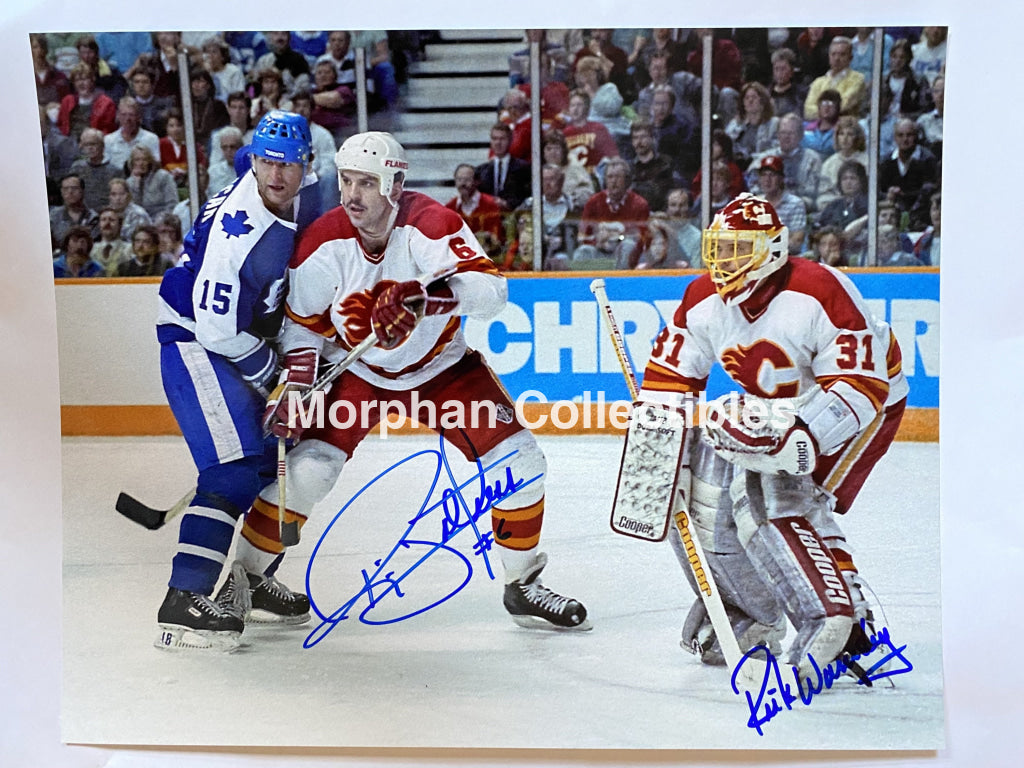 Ric Nattress / Rick Wamsley- Autographed 8X10 Photo - Calgary Flames