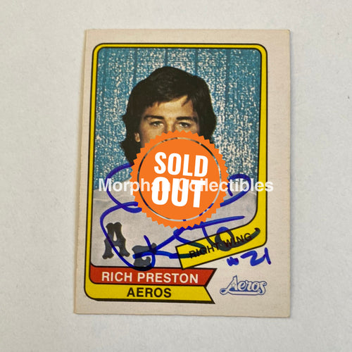 Rich Preston - Autographed Card Opc 1976-77 Wha
