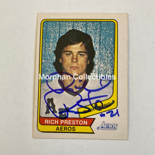 Rich Preston - Autographed Card Opc 1976-77 Wha