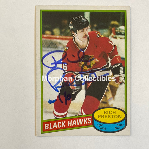Rich Preston - Autographed Card Opc 1980-81
