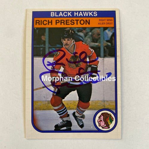Rich Preston - Autographed Card Opc 1982-83