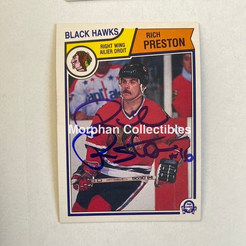 Rich Preston - Autographed Card Opc 1983-84