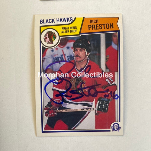 Rich Preston - Autographed Card Opc 1983-84