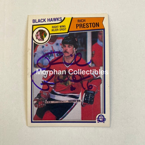 Rich Preston - Autographed Card Opc 1983-84