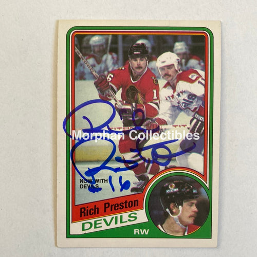 Rich Preston - Autographed Card Opc 1984-85