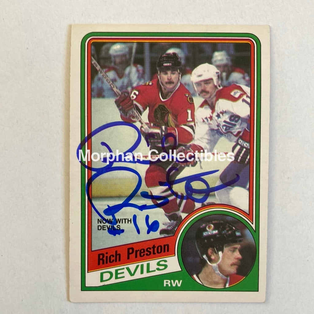 Rich Preston - Autographed Card Opc 1984-85