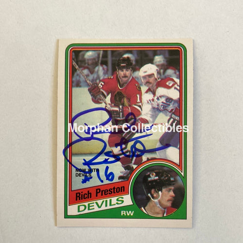 Rich Preston - Autographed Card Opc 1984-85