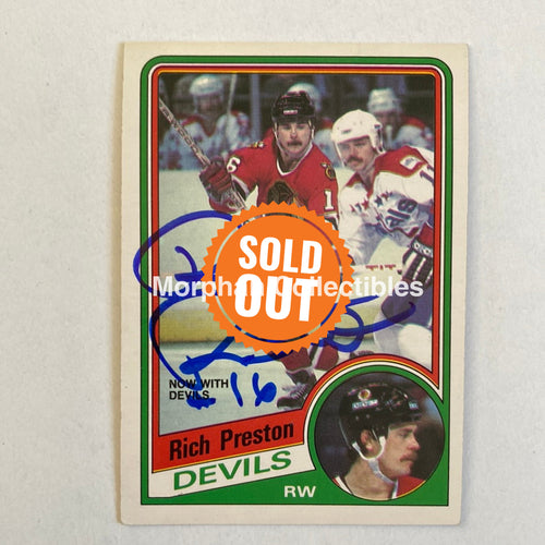 Rich Preston - Autographed Card Opc 1984-85