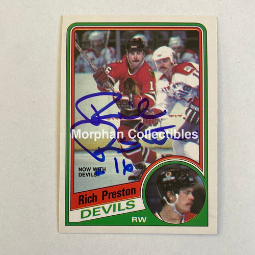 Rich Preston - Autographed Card Opc 1984-85