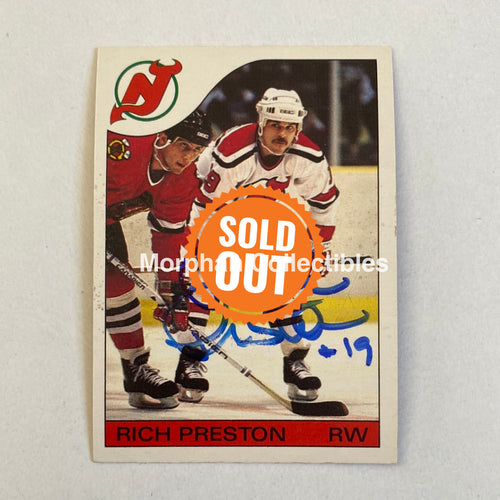 Rich Preston - Autographed Card Opc 1985-86