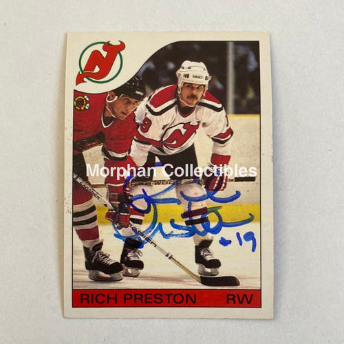 Rich Preston - Autographed Card Opc 1985-86