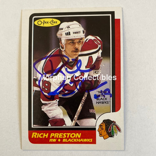 Rich Preston - Autographed Card Opc 1986-87