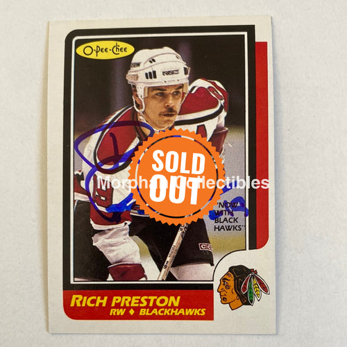 Rich Preston - Autographed Card Opc 1986-87