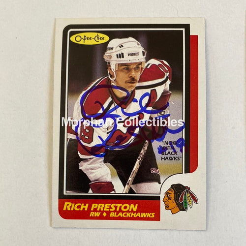 Rich Preston - Autographed Card Opc 1986-87