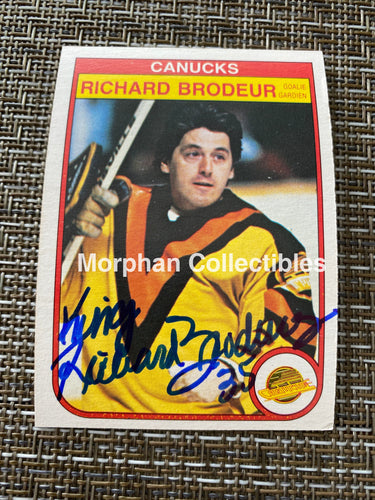 Richard Brodeur - Autographed Card 1982/83 Opc