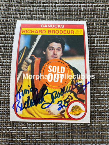 Richard Brodeur - Autographed Card 1982/83 Opc
