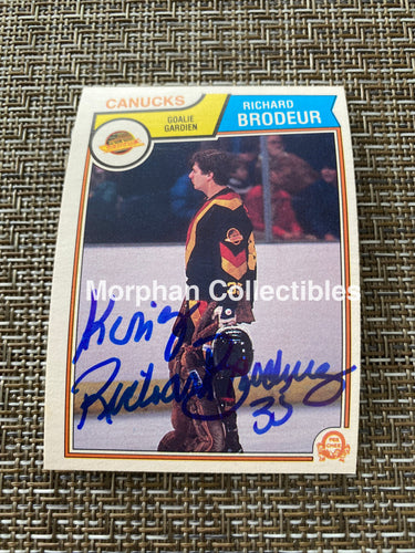 Richard Brodeur - Autographed Card 1983/84 Opc