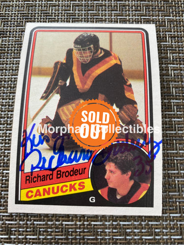 Richard Brodeur - Autographed Card 1984/85 Opc