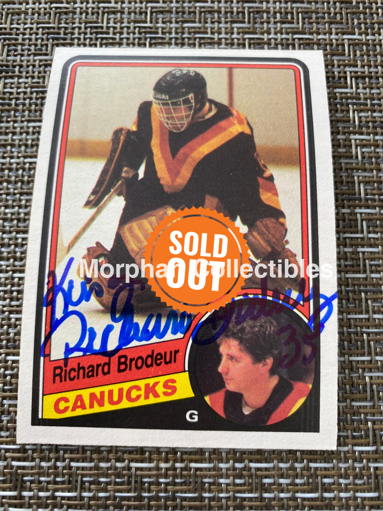 Richard Brodeur - Autographed Card 1984/85 Opc