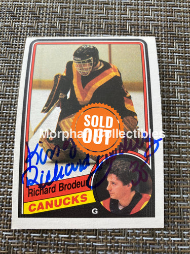 Richard Brodeur - Autographed Card 1984/85 Opc