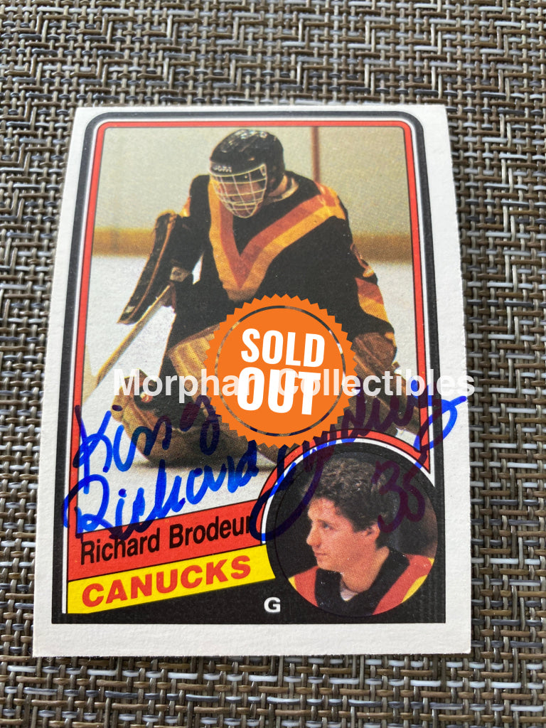Richard Brodeur - Autographed Card 1984/85 Opc