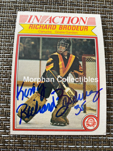 Richard Brodeur - Autographed Card 1984/85 Opc