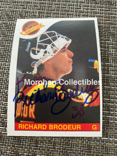 Richard Brodeur - Autographed Card 1985/86 Opc