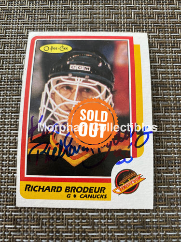 Richard Brodeur - Autographed Card 1986/87 Opc