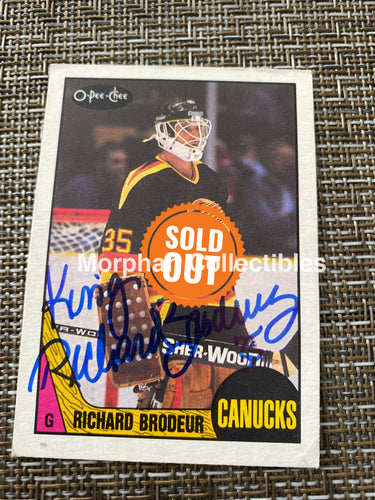 Richard Brodeur - Autographed Card 1987/88 Opc