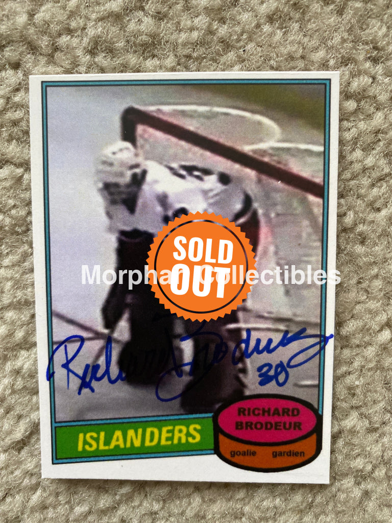 Richard Brodeur- Autographed Card - Custom New York Islanders