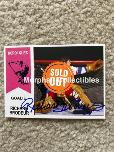 Richard Brodeur- Autographed Card - Custom Quebec Nordiques