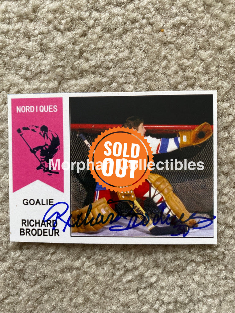 Richard Brodeur- Autographed Card - Custom Quebec Nordiques
