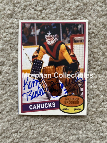 Richard Brodeur- Autographed Card - Custom Vancouver Canucks