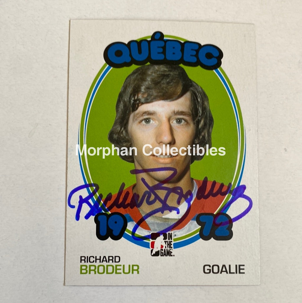 Richard Brodeur - Autographed Card In The Game 1972