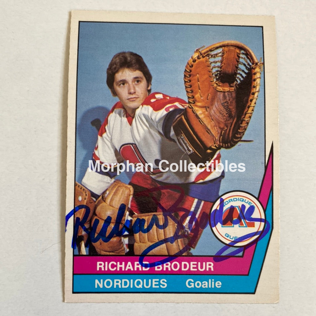 Richard Brodeur - Autographed Card Opc 1977-78 Wha