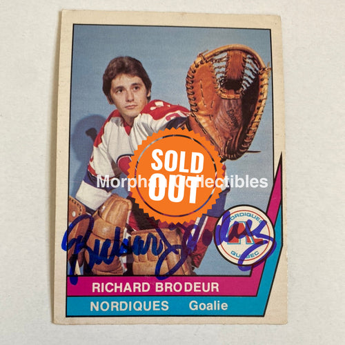 Richard Brodeur - Autographed Card Opc 1977-78 Wha
