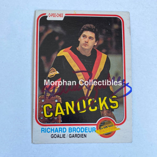 Richard Brodeur - Autographed Card Opc 1980-81