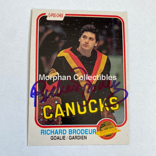 Richard Brodeur - Autographed Card Opc 1980-81