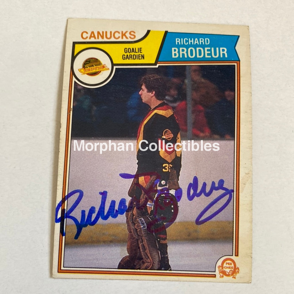 Richard Brodeur - Autographed Card Opc 1983-84