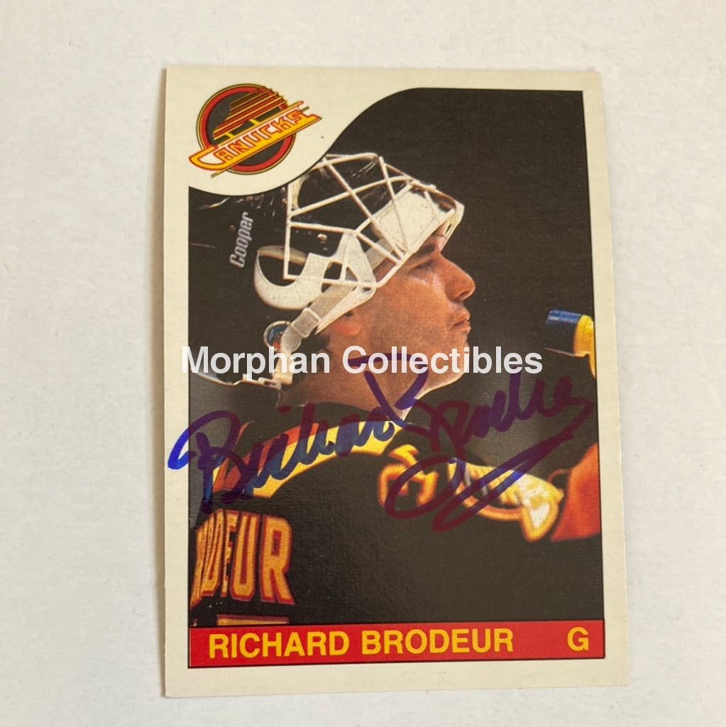 Richard Brodeur - Autographed Card Opc 1985-86