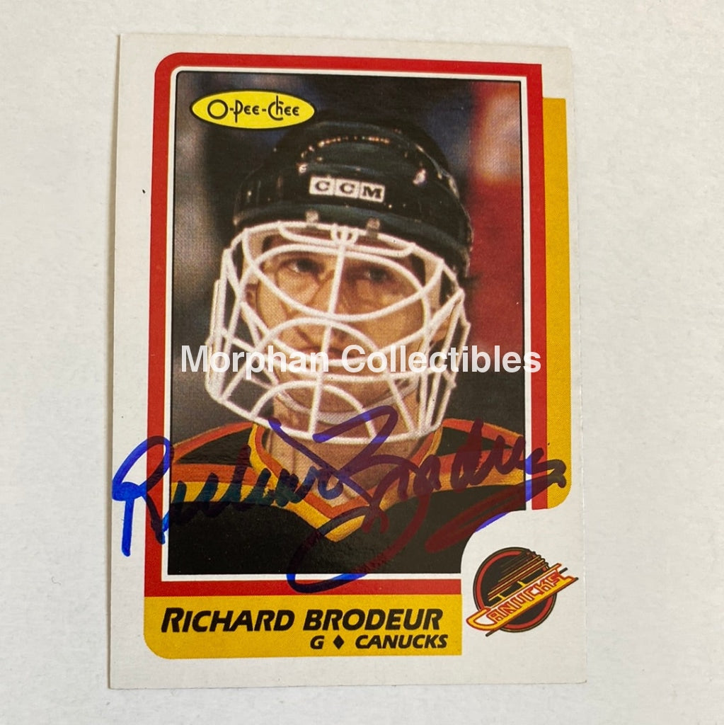 Richard Brodeur - Autographed Card Opc 1986-87