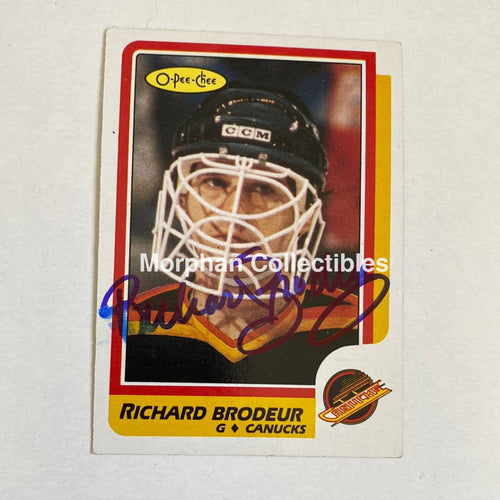 Richard Brodeur - Autographed Card Opc 1986-87