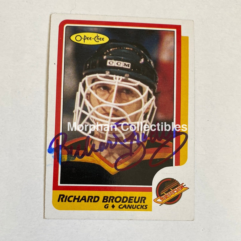 Richard Brodeur - Autographed Card Opc 1986-87