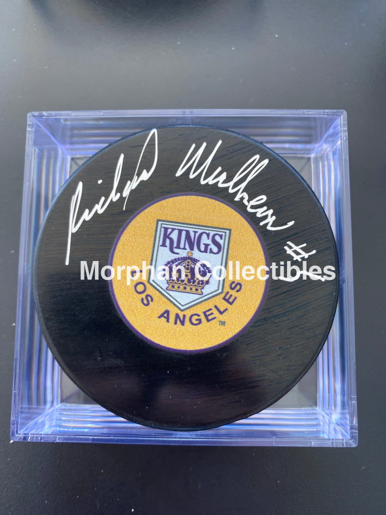 Richard Mulhern - Autographed Los Angelos Kings Puck