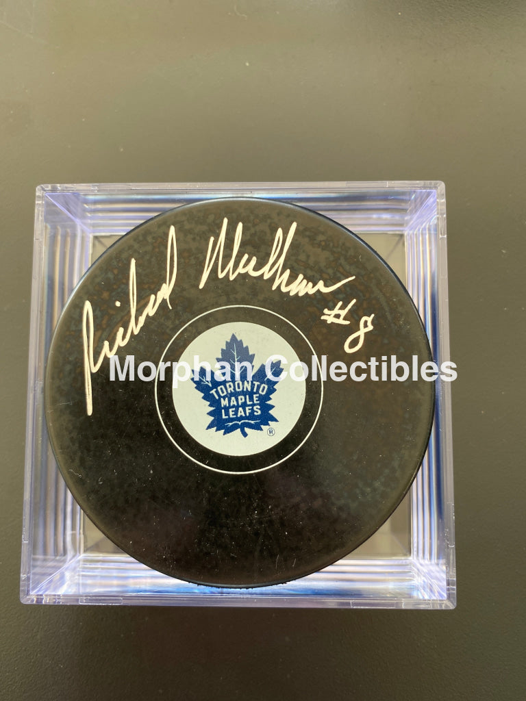 Richard Mulhern - Autographed Toronto Maple Leafs Puck