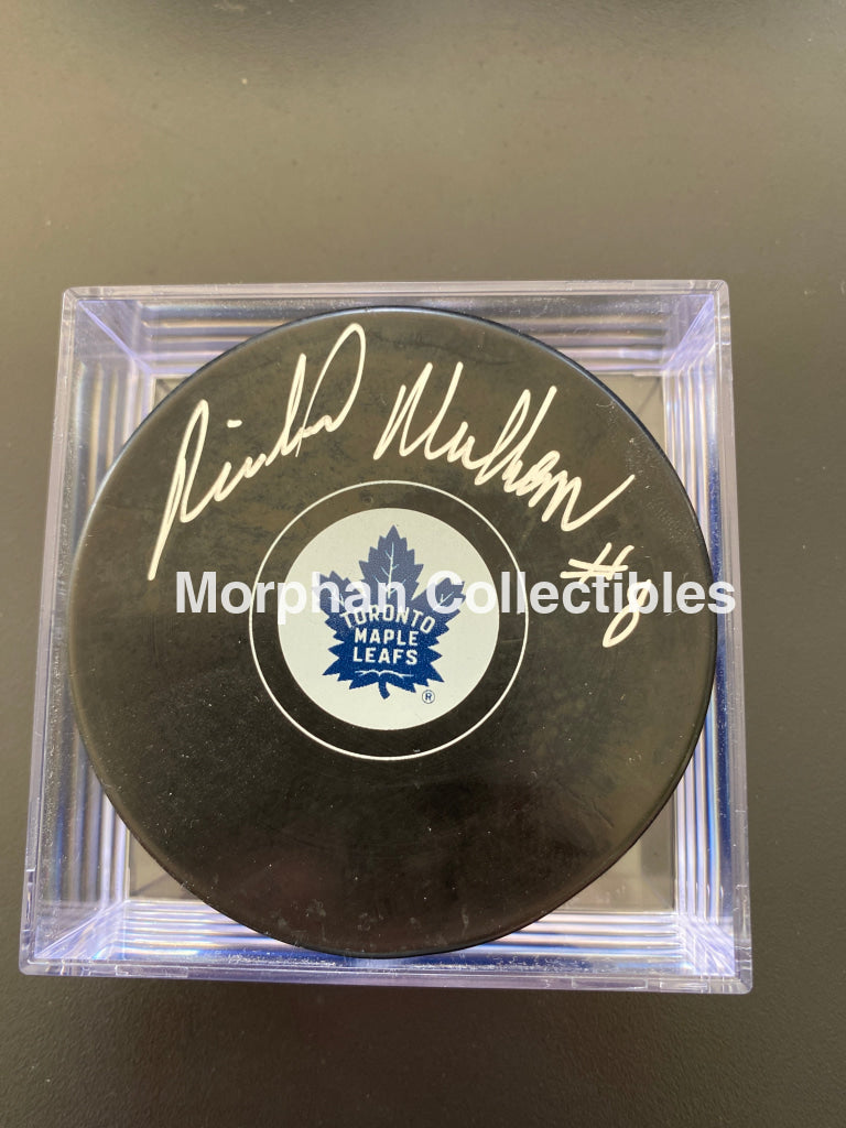 Richard Mulhern - Autographed Toronto Maple Leafs Puck