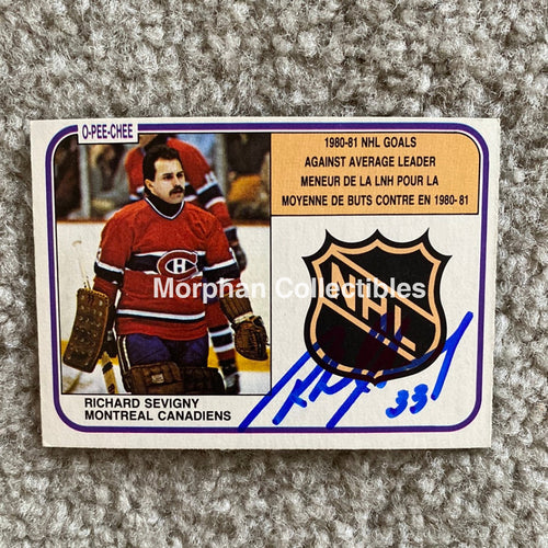 Richard Sevigny - Autographed Card 1981-82 Gaa Leader Opc