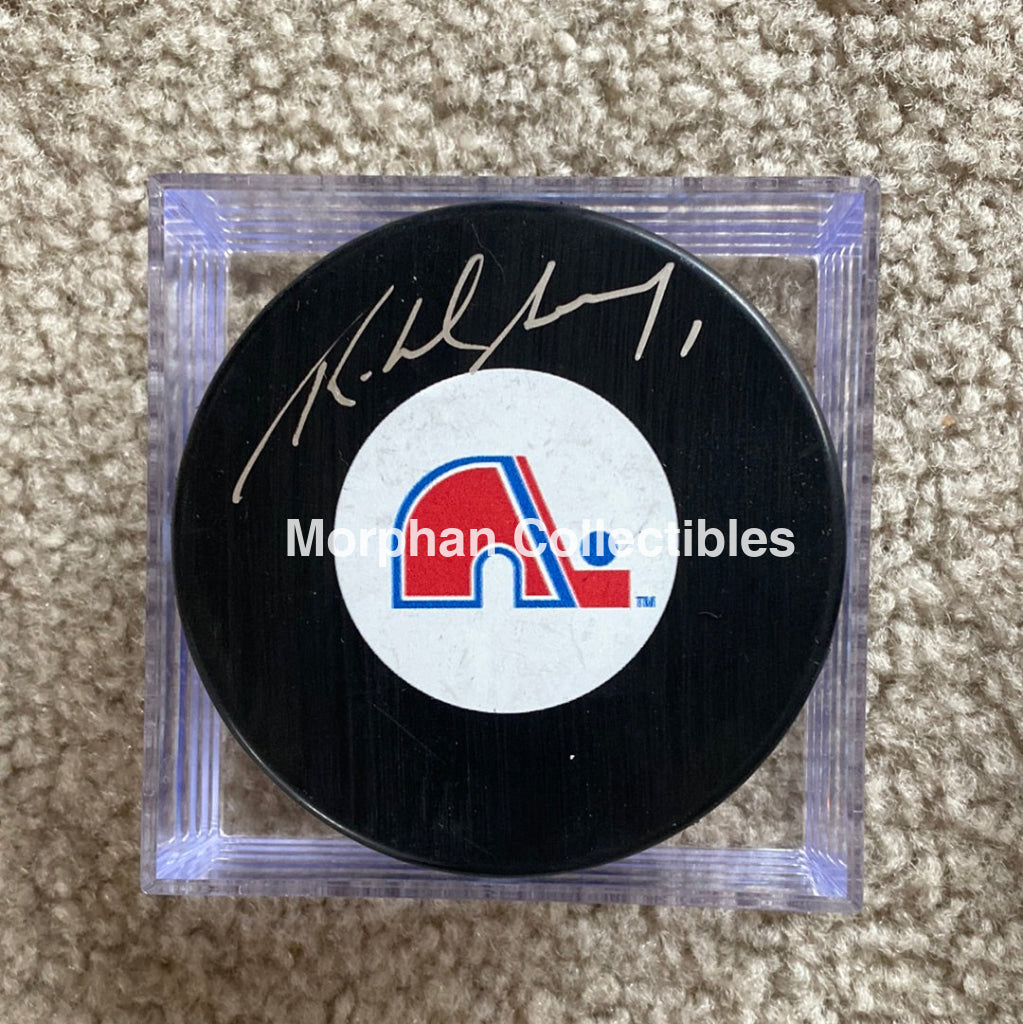 Richard Sevigny - Autographed Puck Quebec Nordiques