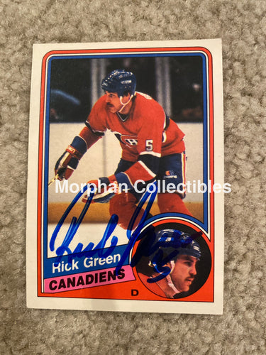 Rick Green - Autographed Card Opc 1984-85